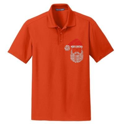 Cool Merry Christmas Text Art Santa Claus Dry Zone Grid Polo