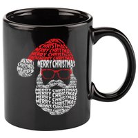 Cool Merry Christmas Text Art Santa Claus 11oz C Handle Ceramic Mug
