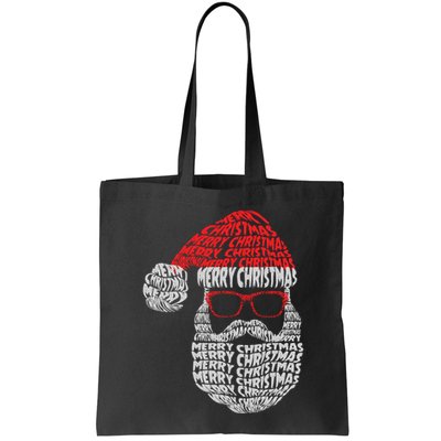Cool Merry Christmas Text Art Santa Claus Bag