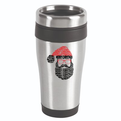 Cool Merry Christmas Text Art Santa Claus 16oz Travel Tumbler