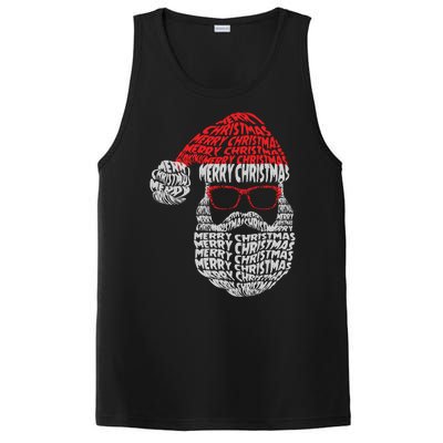 Cool Merry Christmas Text Art Santa Claus PosiCharge Competitor Tank