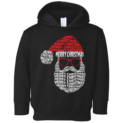 Cool Merry Christmas Text Art Santa Claus Toddler Hoodie