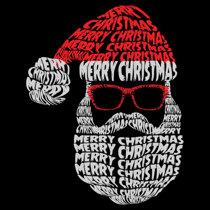 Cool Merry Christmas Text Art Santa Claus Zip Tote Bag