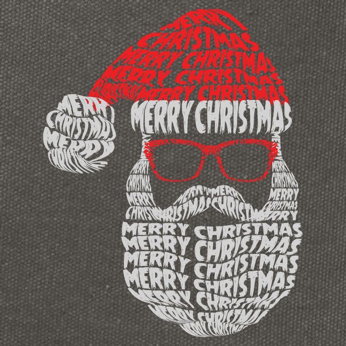 Cool Merry Christmas Text Art Santa Claus Cotton Canvas Backpack