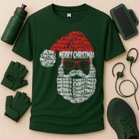 Cool Merry Christmas Text Art Santa Claus Cooling Performance Crew T-Shirt