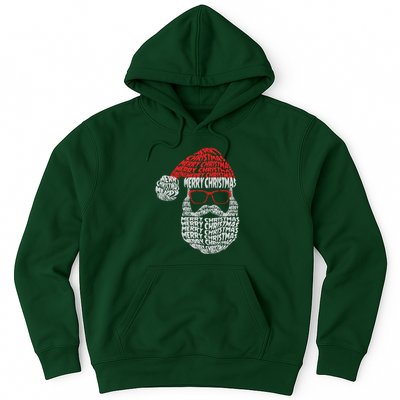 Cool Merry Christmas Text Art Santa Claus Hoodie