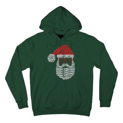 Cool Merry Christmas Text Art Santa Claus Hoodie