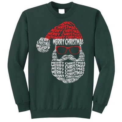 Cool Merry Christmas Text Art Santa Claus Sweatshirt