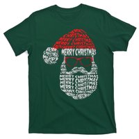 Cool Merry Christmas Text Art Santa Claus T-Shirt