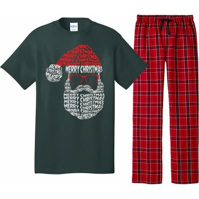 Cool Merry Christmas Text Art Santa Claus Pajama Set