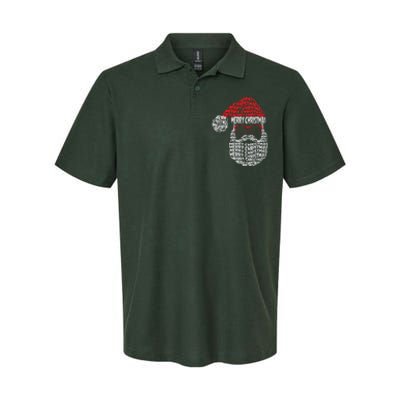 Cool Merry Christmas Text Art Santa Claus Softstyle Adult Sport Polo