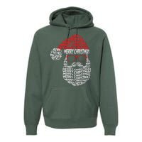 Cool Merry Christmas Text Art Santa Claus Premium Hoodie