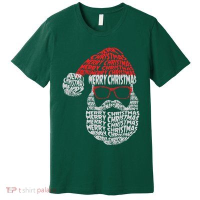 Cool Merry Christmas Text Art Santa Claus Premium T-Shirt