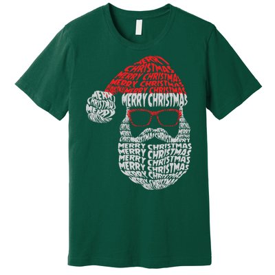 Cool Merry Christmas Text Art Santa Claus Premium T-Shirt