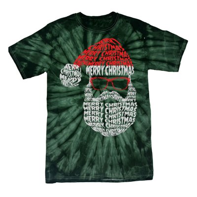 Cool Merry Christmas Text Art Santa Claus Tie-Dye T-Shirt