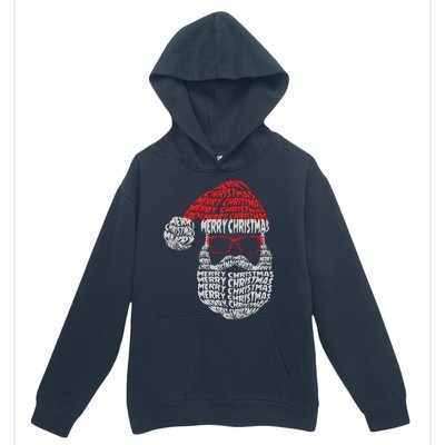 Cool Merry Christmas Text Art Santa Claus Urban Pullover Hoodie