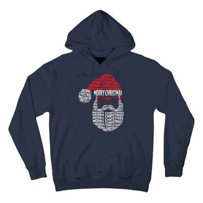 Cool Merry Christmas Text Art Santa Claus Tall Hoodie