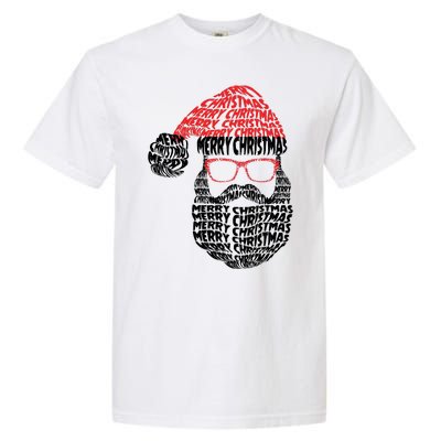 Cool Merry Christmas Text Art Santa Claus Garment-Dyed Heavyweight T-Shirt