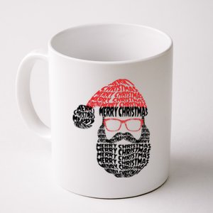 Cool Merry Christmas Text Art Santa Claus Coffee Mug