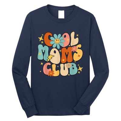 Cool Moms Club Groovy Retro Funny Mothers Day New Mom Long Sleeve Shirt