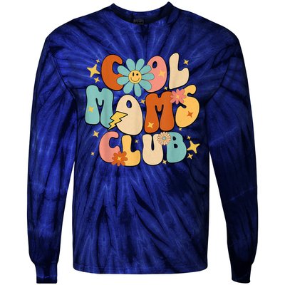 Cool Moms Club Groovy Retro Funny Mothers Day New Mom Tie-Dye Long Sleeve Shirt