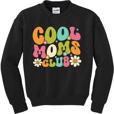 Cool Mom Club Groovy Retro Smile Cool Mom Club Mother Kids Sweatshirt