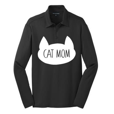 Cat Mom Silk Touch Performance Long Sleeve Polo