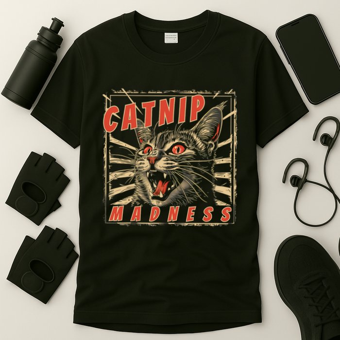Catnip Madness Cat Lover Humorous Cat-Themed T-Shirt