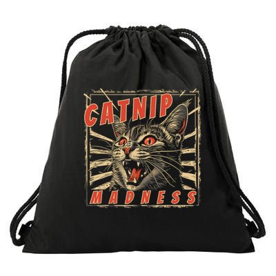 Catnip Madness Cat Lover Humorous Cat-Themed Drawstring Bag