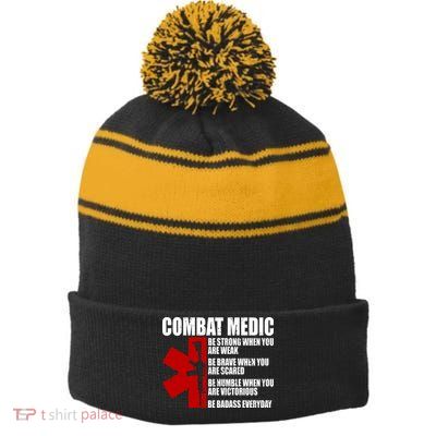 Combat Medic Stripe Pom Pom Beanie
