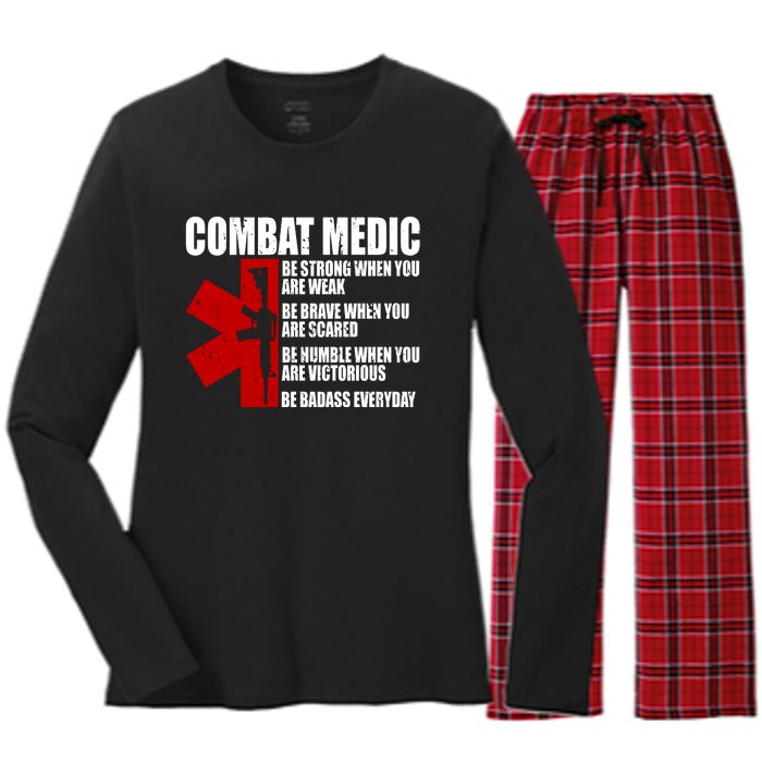 Combat Medic Women's Long Sleeve Flannel Pajama Set 