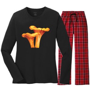 Chanterelle Mushroom Women's Long Sleeve Flannel Pajama Set 