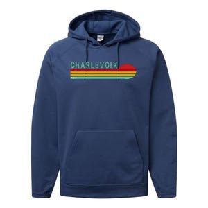 Charlevoix Michigan Performance Fleece Hoodie