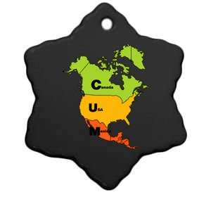 Cum Map Canada Usa And Mexico Ceramic Star Ornament