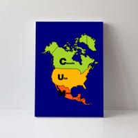 Cum Map Canada Usa And Mexico Canvas