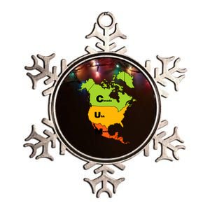 Cum Map Canada Usa And Mexico Metallic Star Ornament