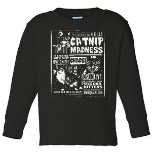 Catnip Madness Cute Kitten Cat Lover Toddler Long Sleeve Shirt