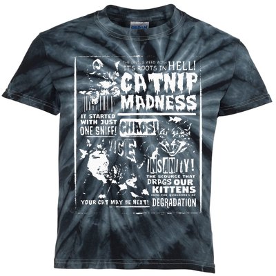 Catnip Madness Cute Kitten Cat Lover Kids Tie-Dye T-Shirt