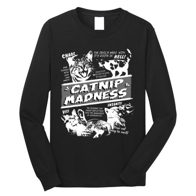 Catnip Madness Cute Kitten Funny Cat Pet Humor Long Sleeve Shirt