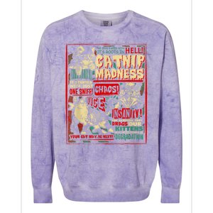 Catnip Madness Cute Kitten Cat Lover Gift For Cat Owners Colorblast Crewneck Sweatshirt