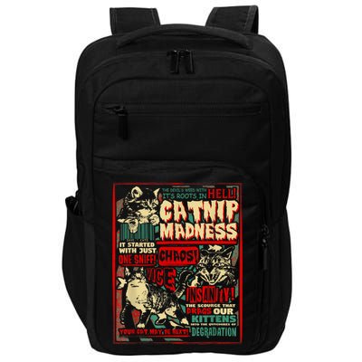 Catnip Madness Cute Kitten Cat Lover Gift For Cat Owners Impact Tech Backpack