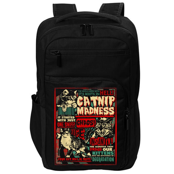 Catnip Madness Cute Kitten Cat Lover Gift For Cat Owners Impact Tech Backpack