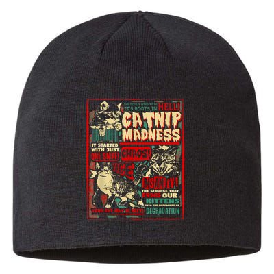 Catnip Madness Cute Kitten Cat Lover Gift For Cat Owners Sustainable Beanie