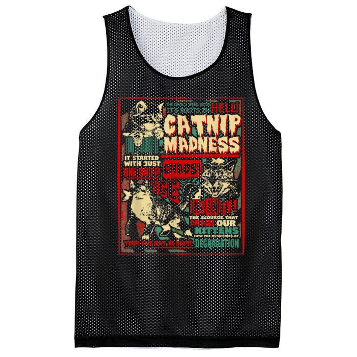 Catnip Madness Cute Kitten Cat Lover Gift For Cat Owners Mesh Reversible Basketball Jersey Tank