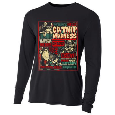 Catnip Madness Cute Kitten Cat Lover Gift For Cat Owners Cooling Performance Long Sleeve Crew
