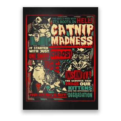 Catnip Madness Cute Kitten Cat Lover Gift For Cat Owners Poster