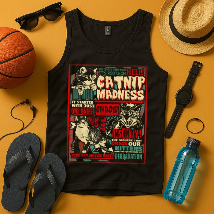 Catnip Madness Cute Kitten Cat Lover Gift For Cat Owners Tank Top