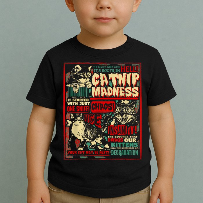 Catnip Madness Cute Kitten Cat Lover Gift For Cat Owners Toddler T-Shirt