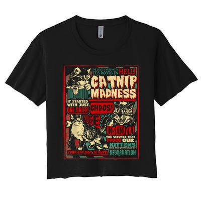 Catnip Madness Cute Kitten Cat Lover Gift For Cat Owners Crop Top