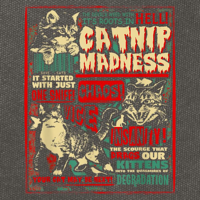Catnip Madness Cute Kitten Cat Lover Gift For Cat Owners Cotton Canvas Backpack